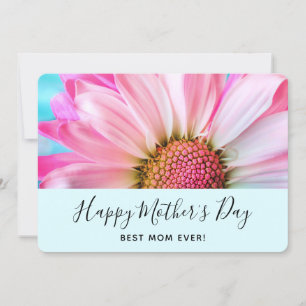 Tarjeta Festiva Hermosa flor rosa cierra el Día de la Madre
