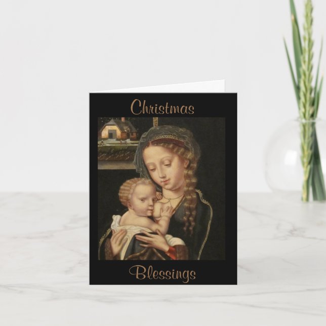 Tarjeta Festiva Hermosa Madonna y la religión infantil