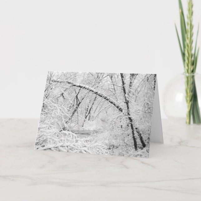 Tarjeta Festiva Hermosa manteca de madera blanca de nieve de los a (Anverso)