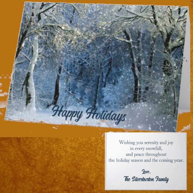 Tarjeta Festiva Hermosa nieve Woods Felices Vacaciones Invierno Es (Subido por el creador)