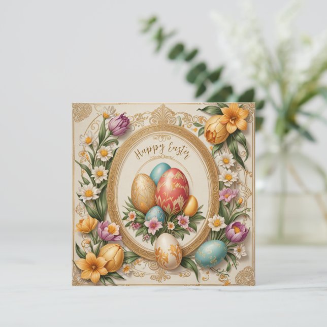 Tarjeta Festiva Hermosa Pascua (Anverso de pie)