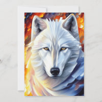 Hermosa pintura de Lobo Blanco