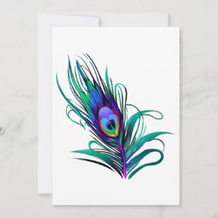 Tarjeta Festiva Hermosa pluma de pavo real