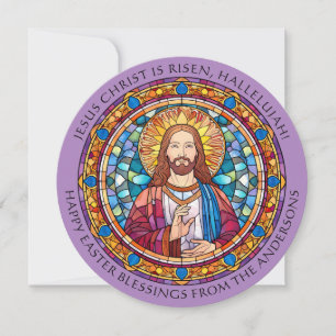 Tarjeta Festiva Hermosa Resurrección Religiosa de Cristo Pascua