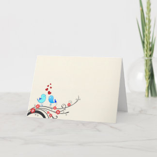 Tarjeta Festiva Hermosas aves amorosas