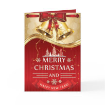 Hermosas campanas de Navidades dorados con arco ro