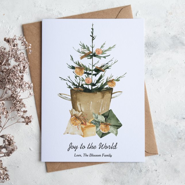 Tarjeta Festiva Hermosas Rodajas de Naranja con Canela al Acuarela (Subido por el creador)