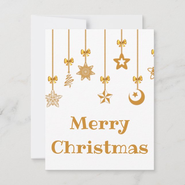 Tarjeta Festiva Hermosas y espléndidas Bolas de Oro para Navidades (Anverso)