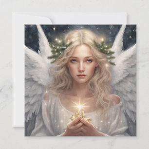 Tarjeta Festiva Hermoso Ángel de Navidades
