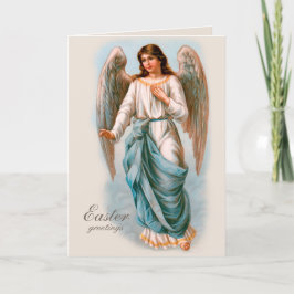 Tarjeta Festiva Hermoso ángel vintage Bendiciones de Pascua