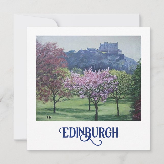 Tarjeta Festiva Hermoso arte fino del Castillo de Edimburgo Escoci (Anverso)