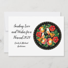 Tarjeta Festiva Hermoso arte popular hace palomas de paz normales 