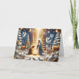 Tarjeta Festiva Hermoso Belén Navideño