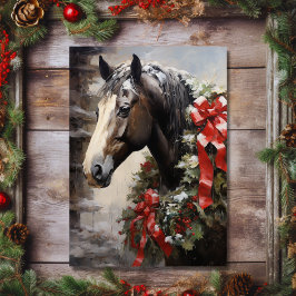 Tarjeta Festiva Hermoso caballo con Navidades de la festividad de 
