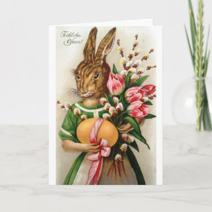 Tarjeta Festiva Hermoso conejito de Pascua Willows