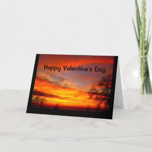Tarjeta Festiva Hermoso Día de San Valentín desde el amanecer hast