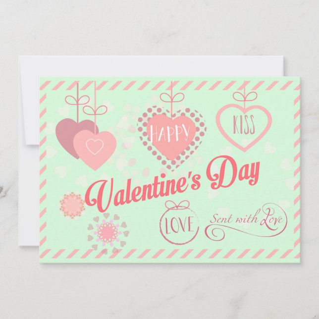 Tarjeta Festiva Hermoso Día de San Valentín Diseño Moderno Boho (Anverso)