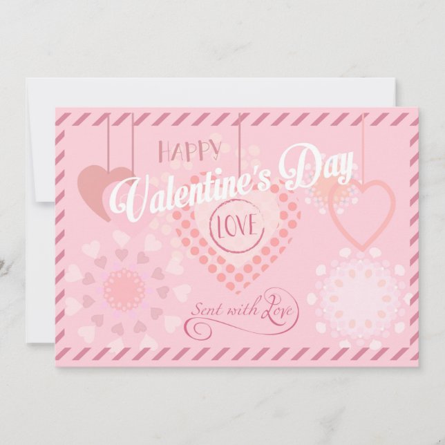 Tarjeta Festiva Hermoso Día de San Valentín Diseño Moderno Boho (Anverso)