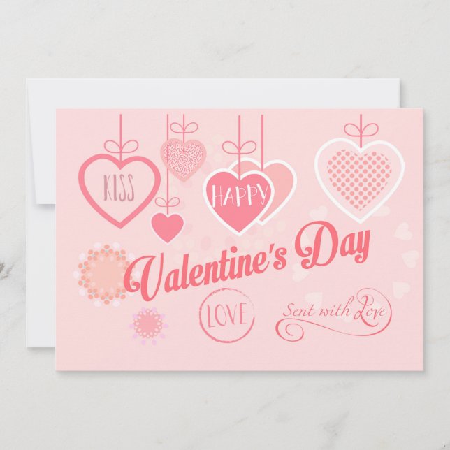 Tarjeta Festiva Hermoso diseño moderno de San Valentín Boho (Anverso)