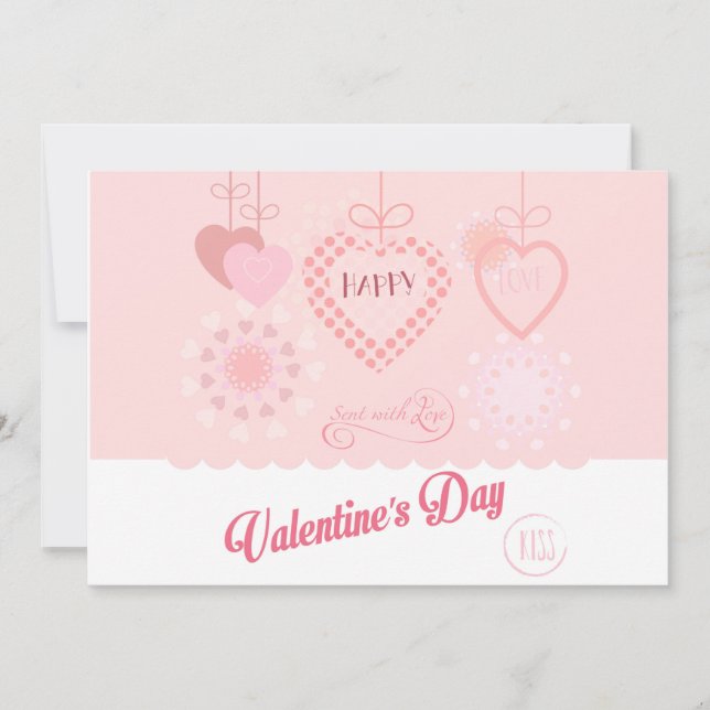 Tarjeta Festiva Hermoso diseño moderno de San Valentín Boho (Anverso)
