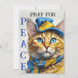 Tarjeta Festiva Hermoso gato amarillo con ojos azules - ucrania