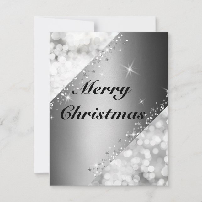 Tarjeta Festiva Hermoso, Guay, Plata Perfecta Sparkly (Anverso)