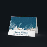 Tarjeta Festiva Hermoso Happy Holidays Winter Corporate Business<br><div class="desc">Estas elegantes tarjetas de vacaciones de negocios cuentan con un cielo nevado de bonito sobre un hermoso paisaje cubierto de nieve y pinos durante el invierno. Estas son las tarjetas de Navidad de oficina perfectas para que una empresa inmobiliaria o de bienes inmuebles las envíe a sus clientes.</div>