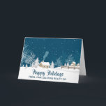 Tarjeta Festiva Hermoso Happy Holidays Winter Corporate Business<br><div class="desc">Estas elegantes tarjetas de vacaciones de negocios cuentan con un cielo nevado de bonito sobre un hermoso paisaje cubierto de nieve y pinos durante el invierno. Estas son las tarjetas de Navidad de oficina perfectas para que una empresa inmobiliaria o de bienes inmuebles las envíe a sus clientes.</div>