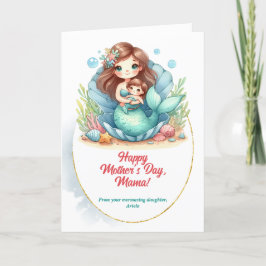 Tarjeta Festiva Hermoso Mensaje del Día de la Madre Sirena