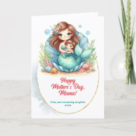 Tarjeta Festiva Hermoso Mensaje del Día de la Madre Sirena