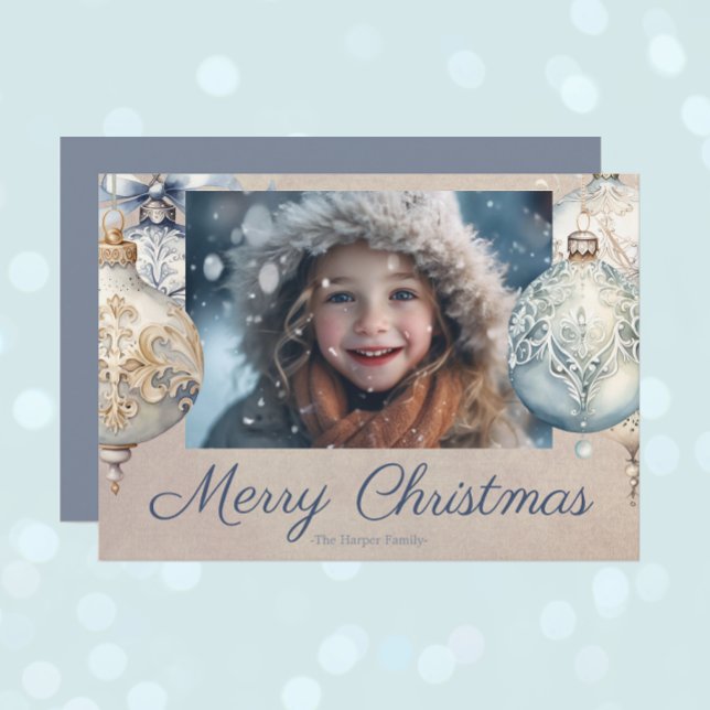 Tarjeta Festiva Hermoso Ornamento Vintage Una Foto (Subido por el creador)