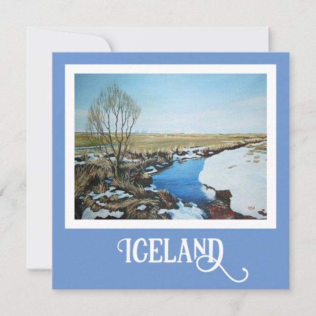 Tarjeta Festiva Hermoso paisaje de invierno de Islandia hermosos s (Anverso)