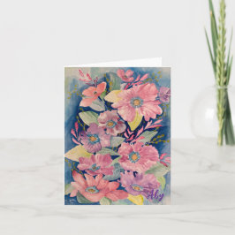 Tarjeta Festiva Hermoso ramo floral pastel nota/tarjeta de felicit