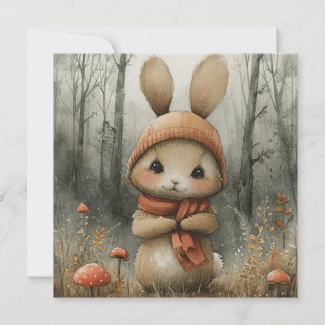 Tarjeta Festiva Hermosos conejitos: Saludos sensacionales 🐰 digit (Anverso)