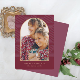 Tarjeta Festiva Hermosos Navidades de fotografía del patrón geomét