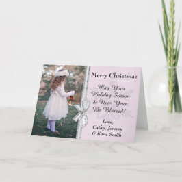 Tarjeta Festiva Hermosos Navidades personalizados con copos de nie