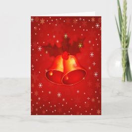 Tarjeta Festiva Hermosos Navidades Rojos Bells Navidades elegantes
