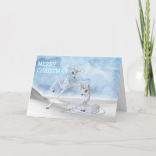 Tarjeta Festiva Hermosos Navidades Unicornios