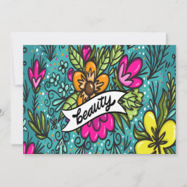 Tarjeta Festiva Hermosura de Cojín con Flores