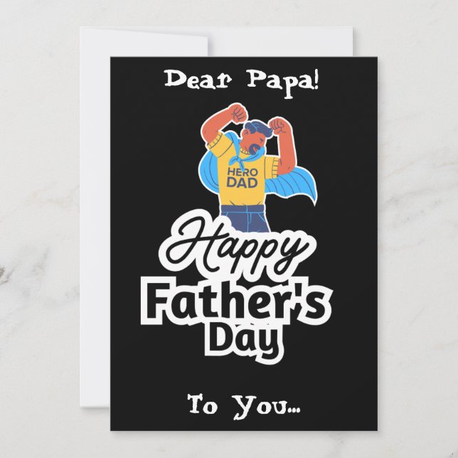 Tarjeta Festiva Hero Dad Feliz Diseño del Día del Padre (Anverso)