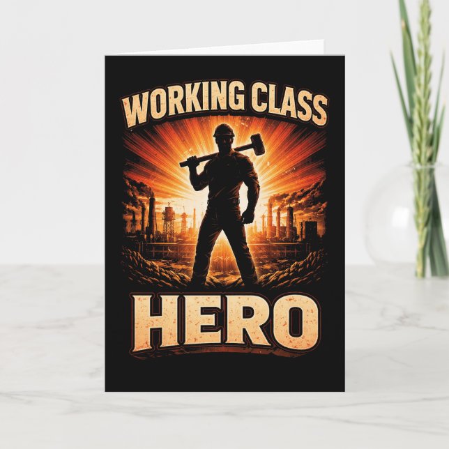 Tarjeta Festiva Héroe de la Clase Trabajadora (Anverso)