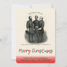 Tarjeta Festiva Héroes de la Guerra Civil Confederados 🎖️⚔️ Navid
