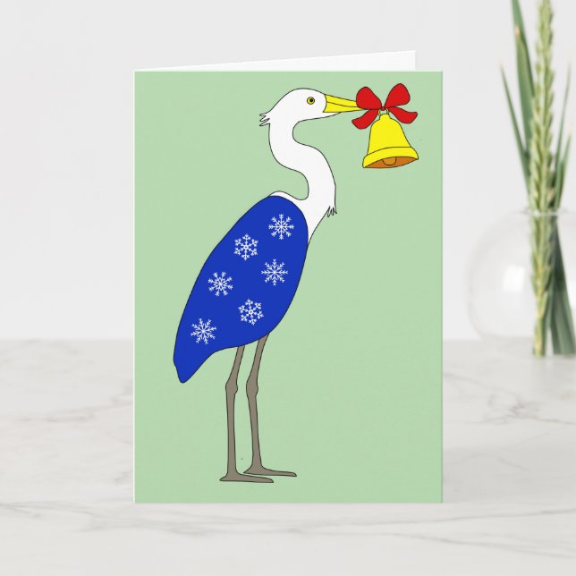 Tarjeta Festiva Heron Christmas Card (Anverso)