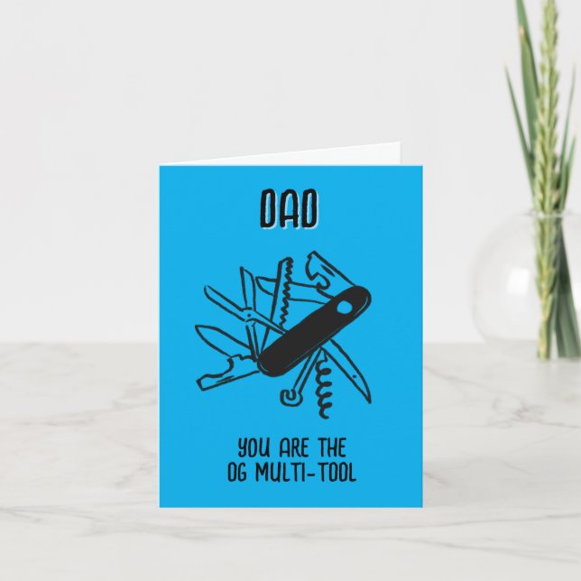 Tarjeta Festiva Herramienta múltiple OG día del padre - (Anverso)