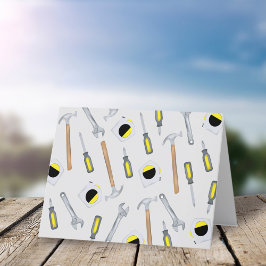 Tarjeta Festiva Herramientas modernas Patrón Whimsical Divertido c