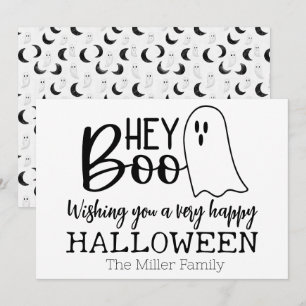 Tarjeta Festiva Hey Boo - Un Fantasma Saludo
