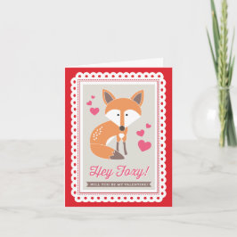 Tarjeta Festiva Hey Foxy! by Origami Prints Valentine Folded Card