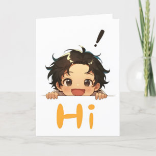 Tarjeta Festiva Hi Anime Boy Chibi