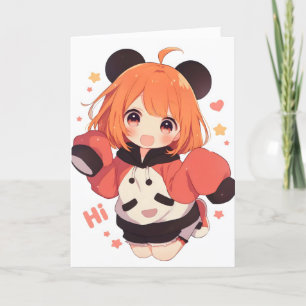 Tarjeta Festiva Hi Funny Anime Chica