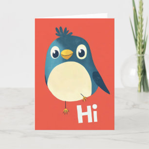 Tarjeta Festiva Hi Funny Bird